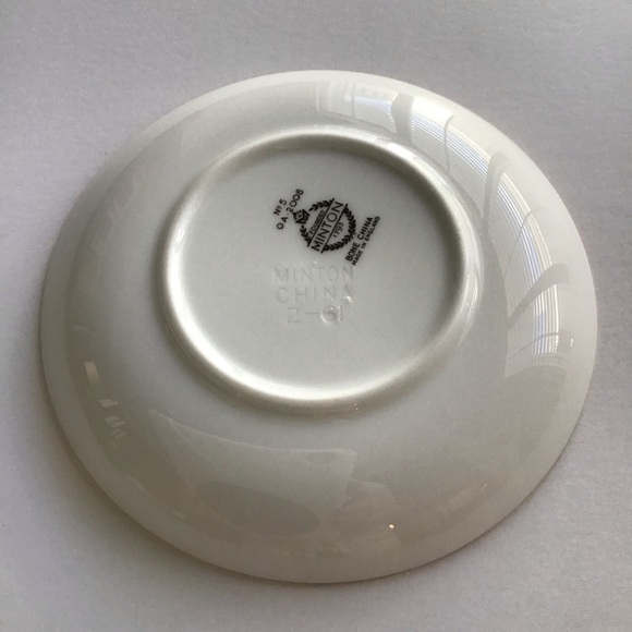 Vintage Minton English Bone China Tiger Lilly Trinket Dish Blue & Yellow Floral - Picture 5 of 10